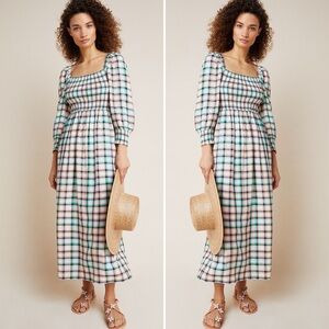ANTHROPOLOGIE Cerie Smocked Midi Dress by Maeve NWT